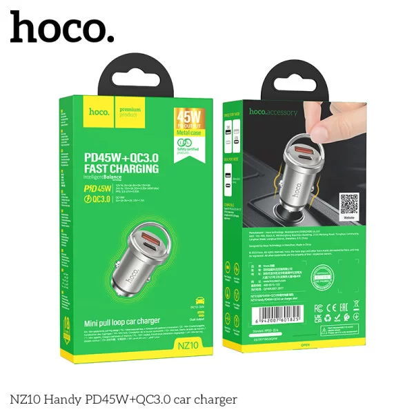 Авто зарядка NZ10 Handy PD45W+QC3.0 [Silver]